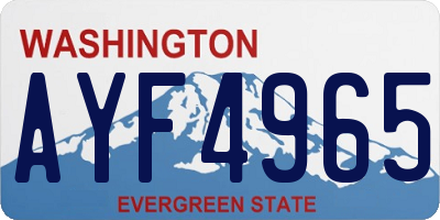 WA license plate AYF4965