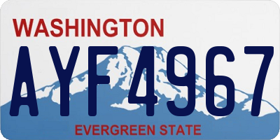 WA license plate AYF4967