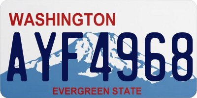 WA license plate AYF4968