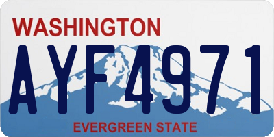 WA license plate AYF4971