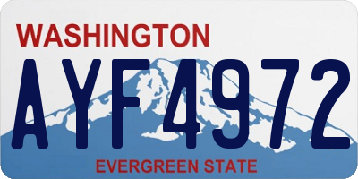 WA license plate AYF4972
