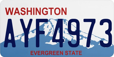 WA license plate AYF4973