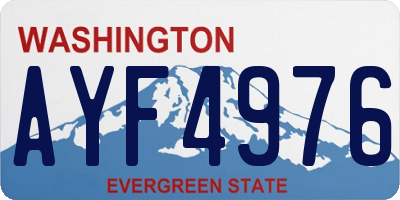 WA license plate AYF4976