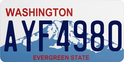 WA license plate AYF4980