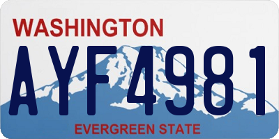 WA license plate AYF4981