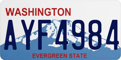 WA license plate AYF4984