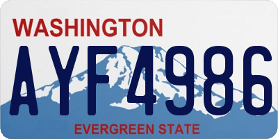 WA license plate AYF4986