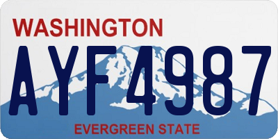WA license plate AYF4987