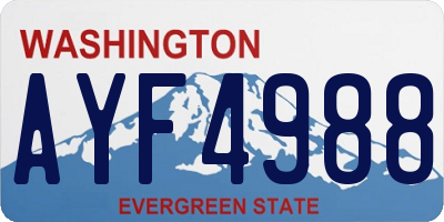 WA license plate AYF4988