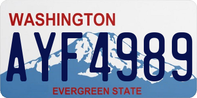 WA license plate AYF4989