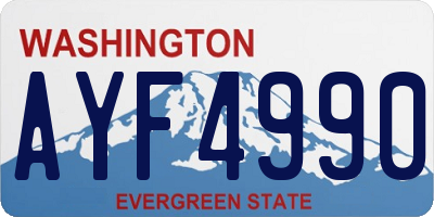WA license plate AYF4990