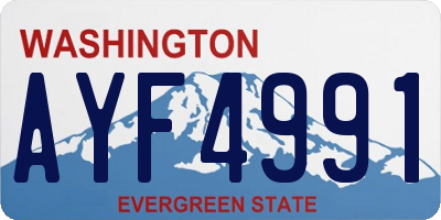 WA license plate AYF4991