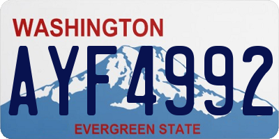 WA license plate AYF4992