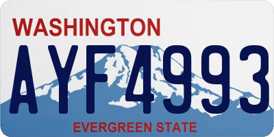 WA license plate AYF4993