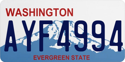 WA license plate AYF4994
