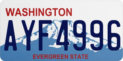 WA license plate AYF4996