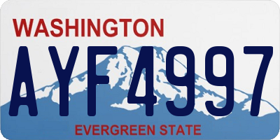 WA license plate AYF4997