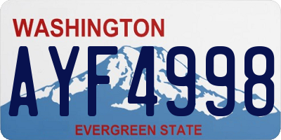 WA license plate AYF4998