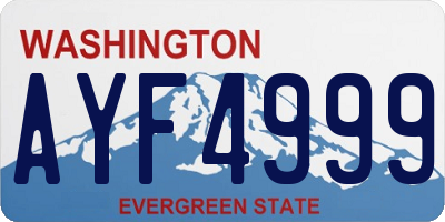 WA license plate AYF4999