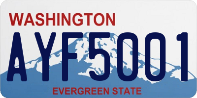 WA license plate AYF5001
