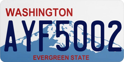 WA license plate AYF5002