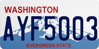WA license plate AYF5003