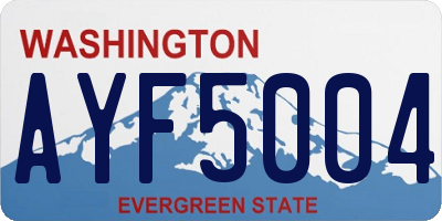 WA license plate AYF5004