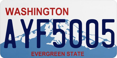 WA license plate AYF5005