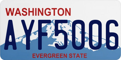 WA license plate AYF5006