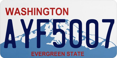 WA license plate AYF5007