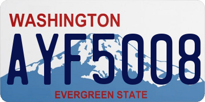 WA license plate AYF5008