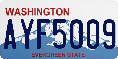 WA license plate AYF5009