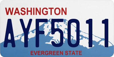 WA license plate AYF5011