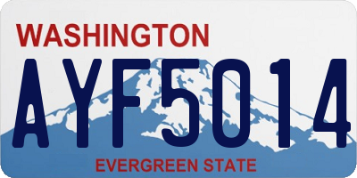 WA license plate AYF5014