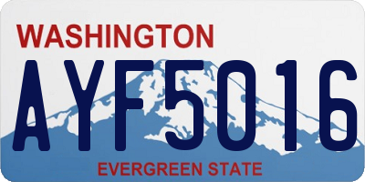 WA license plate AYF5016
