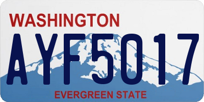 WA license plate AYF5017