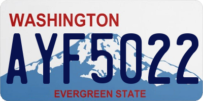WA license plate AYF5022