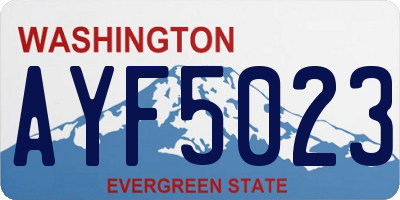 WA license plate AYF5023