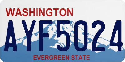 WA license plate AYF5024