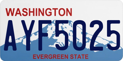 WA license plate AYF5025