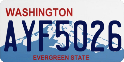 WA license plate AYF5026