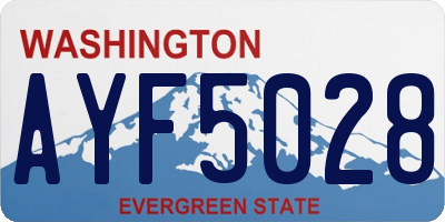 WA license plate AYF5028