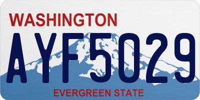 WA license plate AYF5029