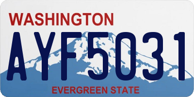 WA license plate AYF5031