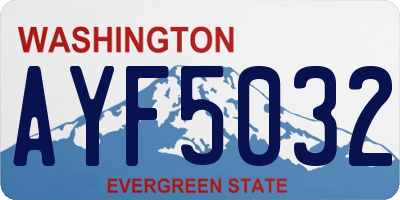 WA license plate AYF5032