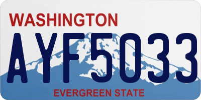 WA license plate AYF5033