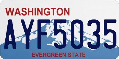 WA license plate AYF5035