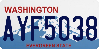 WA license plate AYF5038