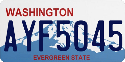 WA license plate AYF5045