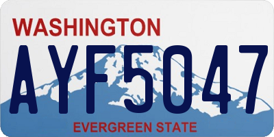 WA license plate AYF5047